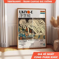 Tranh treo tường Japanese Exhibition Poster Ukiyo-e Skeleton by Utagawa Takiyasha Japanese Wall Art 