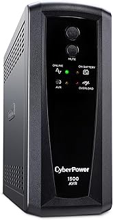 CyberPower CP1500AVRT AVR UPS Battery Backup and Surge Protector, 1500VA/900W, 10 Outlets, Mini-Towe