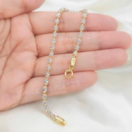 สร้อยข้อมือเงินแท้92.5%ชุบ 2 กษัตริย์(WG+G) ลายถัง SS ขนาด 3 mm.