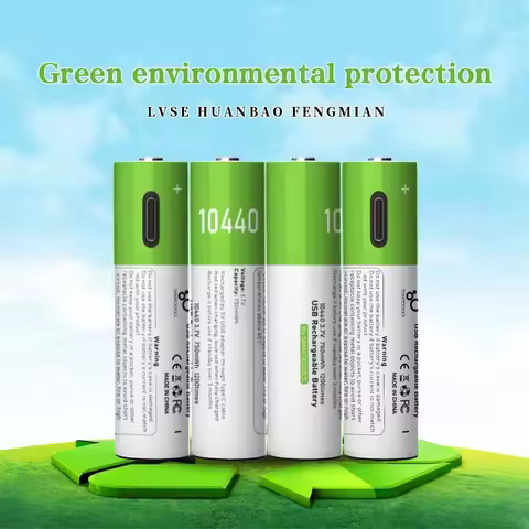 3.7V 10440 USB Rechargeable Li-ion Battery AAA 10440 Button Top for Headlamp Mechanical Mod Torch He