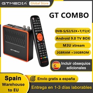 GTMEDIA GT Combo 4K 8K Android 9.0 Smart TV BOX DVB-S2 T2 Cable 2G+16G Satellite Receiver Support M3U Ccam Built In Wifi PK GTC Henyi