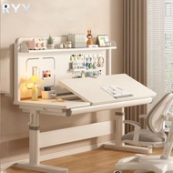 RLY Children Study Table With Drawer Height Adjustbale Table With Bookshelf Study Standing Desk