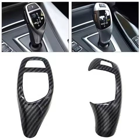 for BMW Carbon Fiber Texture Car Gear Shift Panel Frame Gear Knob Cover Head Trim for BMW F30 F10 F1