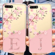For Huawei Y6 Prime 2018 Case on Honor 7A Pro AUM-TL20 Clear Phone Cover Cute Letters Flower Soft TPU Shockproof Bumper