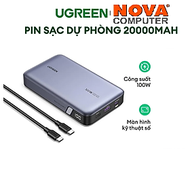 Bộ pin sạc dự phòng 25000mAh/20000mAh 145W/100W UGREEN | Cổng sạc nhanh USB-C | 3 cổng | Màn hình kỹ