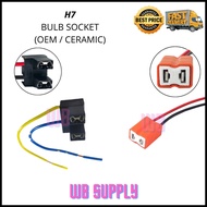 H7 Bulb OEM Ceramic Socket Car Headlamp Spotlight Light Lamp Cable Soket Mentol Kereta Lampu Wayar K