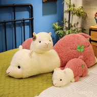 Boneka alpaca, hadiah untuk kanak-kanak dan perempuan, bantal tidur comel, patung haiwan berbulu.