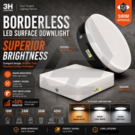 3H Lampu Siling Downlight LED [18W-48W] Super Terang Surface Ceiling [SIRIM] For Siling Konkrit/Kayu