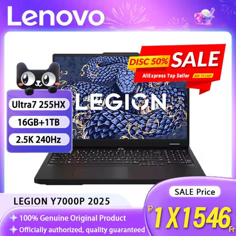 Lenovo LEGION Y7000P 2025 Ultra 7 255HX RTX5060 8GB 16/32GB+1TB 16inch 2.5K 240Hz Screen Black
