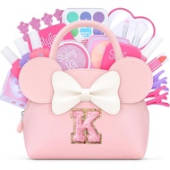 Pretend Makeup Kit for Toddlers Kids- 21Pcs Make Up Toys with Initial Toddler Purse - Birthday Gifts