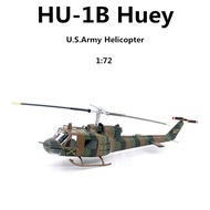 ชุดสะสมเฮลิคอปเตอร์ของเล่นของขวัญสำหรับพัดผู้ใหญ่1:72แบบจำลองย่อขนาดของเล่นเฮลิคอปเตอร์ UH-1B ลายกองทัพของตกแต่งเครื่องบินรบ