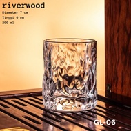 [1PC] RIVERWOOD Glass Crystal Cocktail Glass Whisky Scotch Irish Coffee