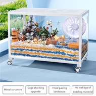 Bucatstate【80/100CM】Hamster Cage/Quail Cage/Small Animal  With Stacked Cage Accessories /Double Door /with wheel