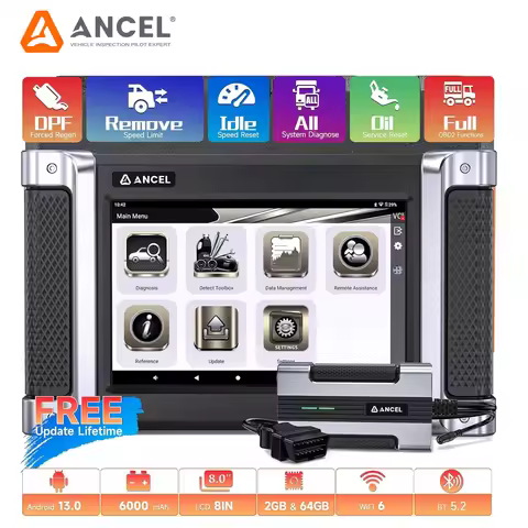 ANCEL HD8000 Heavy Duty Truck Scanner DPF Reset & Forced Regen, Speed Limit Idle Speed Coding Diesel