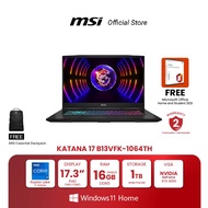 MSI NOTEBOOK KATANA 17 B13VFK-1064TH | 17.3" FHD | Raptor Lake i7-13620H | NVIDIA GeForce RTX 4060 |