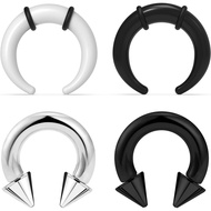 Lcolyoli Cincin Septum Besar 14G 12G 8G 6G 4G PA Cincin Berulir Dalaman Spike Horseshoe Barbell Kelu