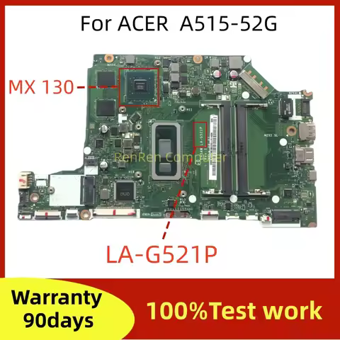 EH5AW LA-G521P For ACER ASPIRE A515-52 A515-52G Laptop Motherboard with i5-8265U CPU MX130 2G GPU 10