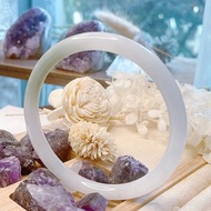 天然翡翠A貨緬甸玉冰綠白底飄花 圓骨鐲 美人 玉鐲 手鐲