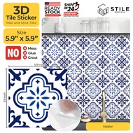 Nador 3D Tiles Sticker Kitchen Bathroom Wall Tiles Sticker Self Adhesive Backsplash Clever Mosaic 5.9x5.9inch