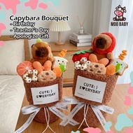 ⭐Moo Baby Doll Bouquet Capybara boquet birthday bunga hadiah birthday buket bunga birthday 卡皮巴拉花束 娃娃