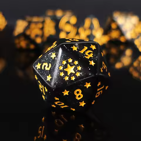 7Pcs Whimsical Star Pattern Acrylic Polyhedral Dice Set,Multi-color Optional DND Dice for Board Game