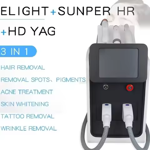 3-in-1 Portable Multifunction Beauty lase Machine for Hair Removal IPL RF Nd:Yag Tattoo Removal - Tr