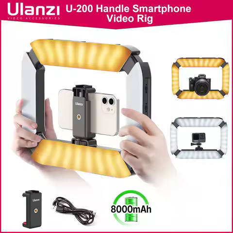 Ulanzi U200 Rechargable Smartphone Video Rig Vertical Shooting LED Ring Light LED Video Light DSLR S