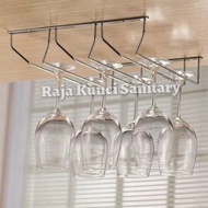 GANTUNGAN 3-row Glass bar, Cafe Glass hanger, thick Stainless steel kitchen bar