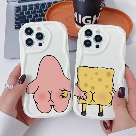 Funy S-SpongeBob Pinch Butt Phone Case for Motorola Moto G84 G75 G60 G54 G53 G52 G35 G34 G24 G22 Edg