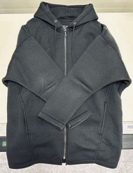 Zara 男S號(寬大設計) 黑色太空棉大帽T外套