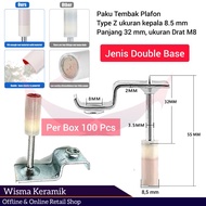 PAKU TEMBAK BESI BETON ANGLE CLIP L UKURAN KEPALA M8 BUKAN BOSET