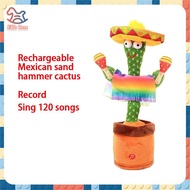 TikTok Talking Cactus สามารถร้องเพลงและเต้นรํากับแสงไฟ 120 เพลงอิเล็กทรอนิกส์เขย่ากระบองเพชรร้องเพลงของเล่น