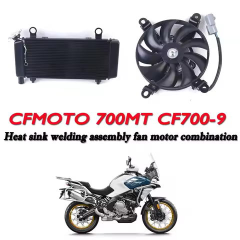 Motorcycle radiator welding assembly fan motor combination radiator water tank Fit For CFMOTO 700MT