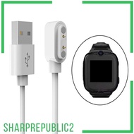[Sharprepublic2] 2-4pack Smart Watch Charging Cable Portable 2 Pin USB for Xgo2 Kids Watch White