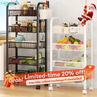 Multipurpose Trolley Storage Rack With Wheels Removable Basket Home Kitchen&Bathroom Organizer 菜篮子架