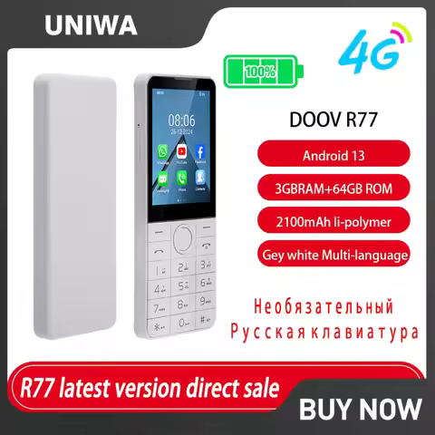 DOOV R77 4G Smart Android Touch Screen Keypad Mobile Phone Without Camera 3GB+32GB Add64GB Card 2100