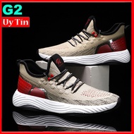 Giày thể thao nam vải dệt thoáng khí thời trang cá tính giày thể thao đế cao su chống trượt màu ghi 