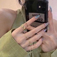 7Pcs/LOT Silver/Gold Cool Metal Simple Design Ring Set Finger Ring Joint Ring Fashion Jewelry Access
