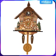 [Etekaxa] Cuckoo Retro Pendulum Clock Wall Art for Home Living Room Kitchen Hotel