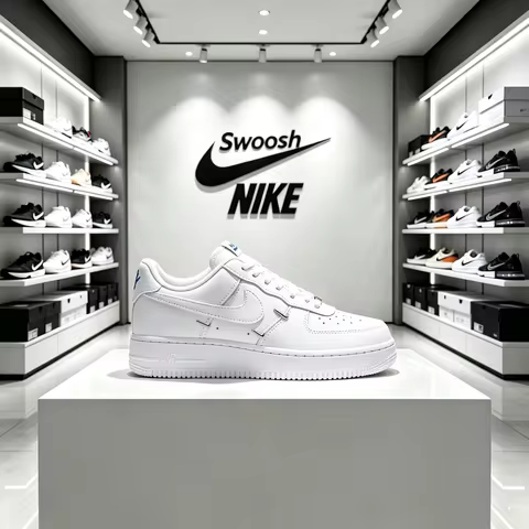 Nike Air Force 1 AF1 Four Swoosh White Blue Unisex Low-Top Sneakers CT1990-100