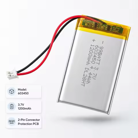 Lithium Polymer Battery 603450 3.7V 1200mAh Rechargeable LiPo Cell Replacement for Dashcam Smart Doo