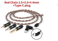TRN RedChain 4-core Silver-Plated Copper and OFC Copper mixed Upgrade cable with swappable connector