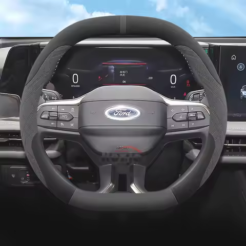 Car Suede Steering Wheel Cover for Ford Tourneo Custom Courier Capri PUMA Gen-E ST-Line Explorer EV