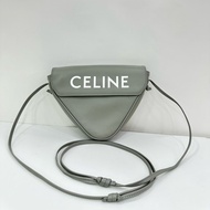 Celine瑟琳 白色全皮三角包