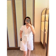 [JUNE LINEN] A29. Premium Linen crop top. Original photo.