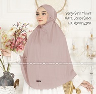 Jilbab Bergo Syiria Plisket Safira Jumbo Hijab Syari Dewasa Non Pet Tali Jersey Premium Khimar Kerud