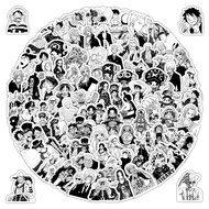 102 Pcs Monochrome One Piece Fandom Stickers - Cute DIY Embellishments for Backpacks, Skateboards & 