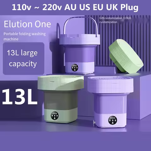 Folding Washing Machines Portable 6L Large with Dryer Bucket for Clothes Travel Home Sock Underwear 