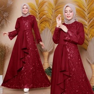 GAMIS ZOLANA BRUKAT TILE MUTIARA / GAMIS MUSLIM KONDANGAN PESTA