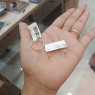 375% gold ring+earrings